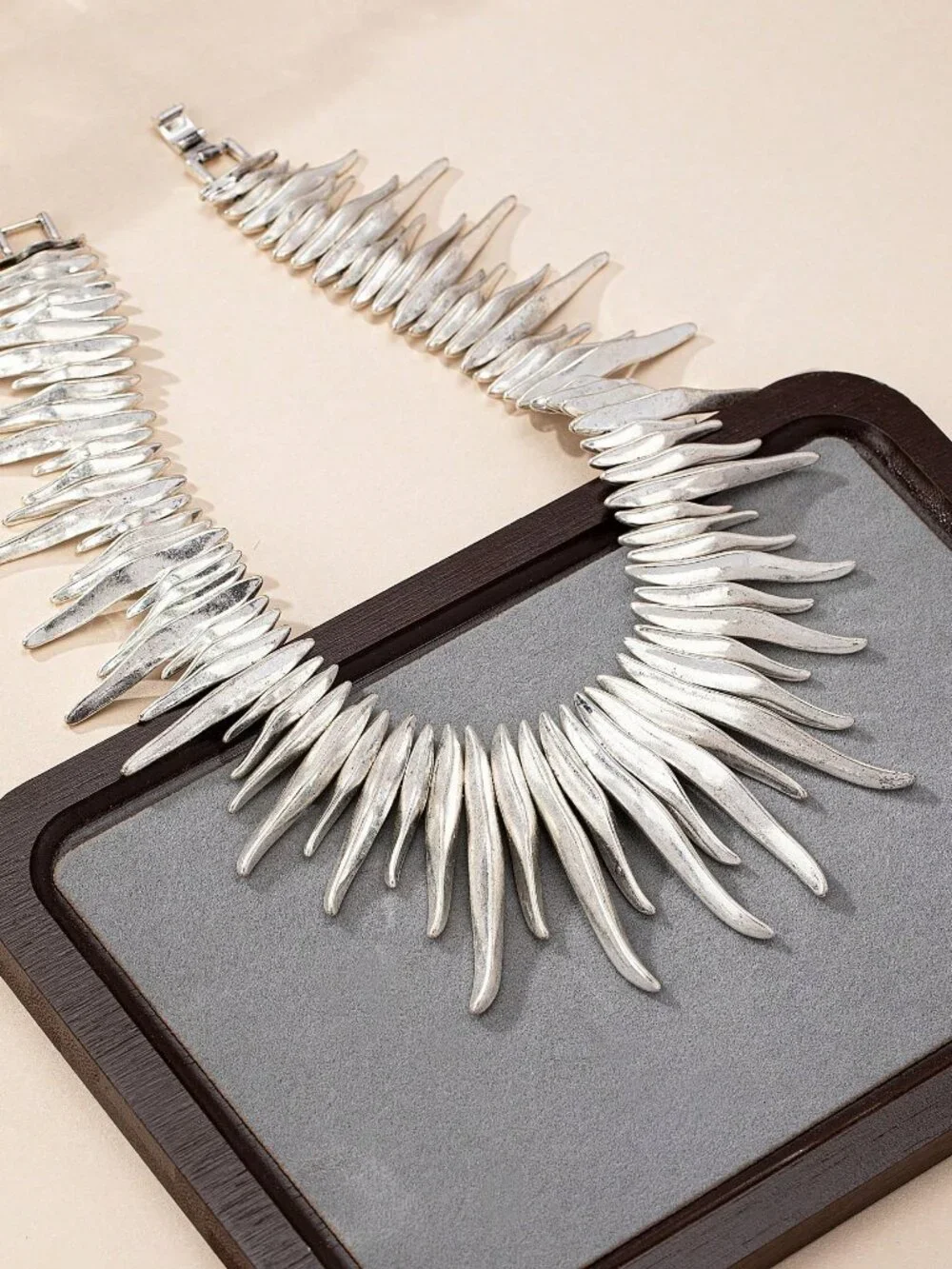 Silver Casual Women's European Gothic Geometric Metal Necklace